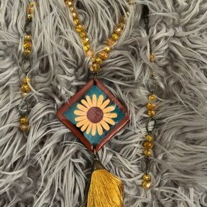 Artesian long necklace and earring set